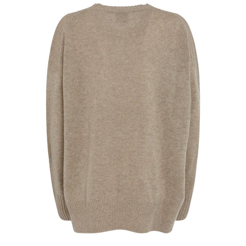 Maglia in cashmere beige