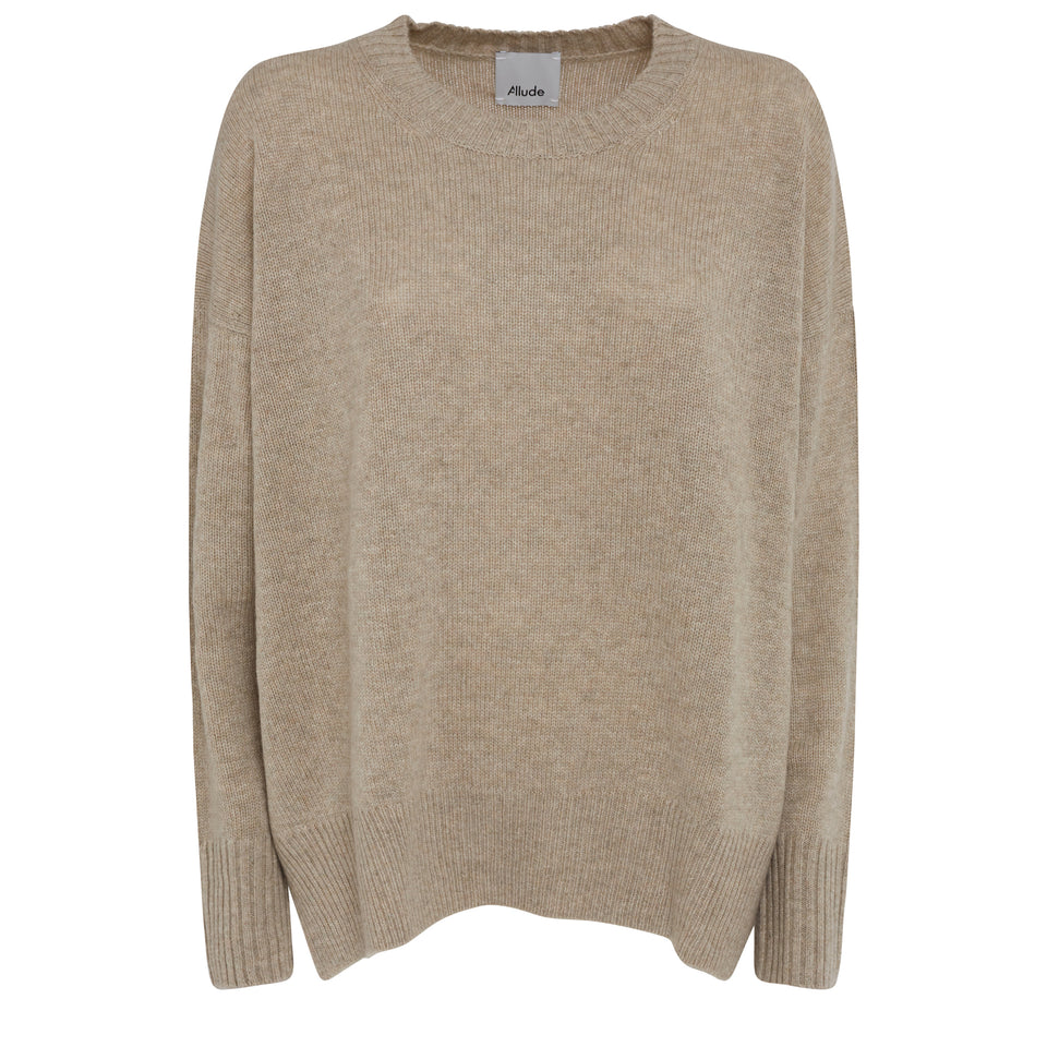 Maglia in cashmere beige