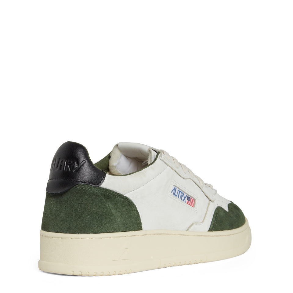 Sneakers "Medalist low" in suede bianca e verde