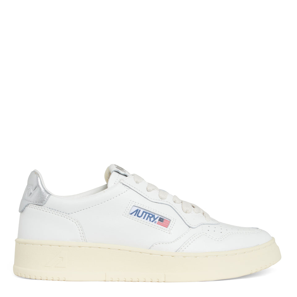 Sneakers " Medalist low" in pelle bianca e argento