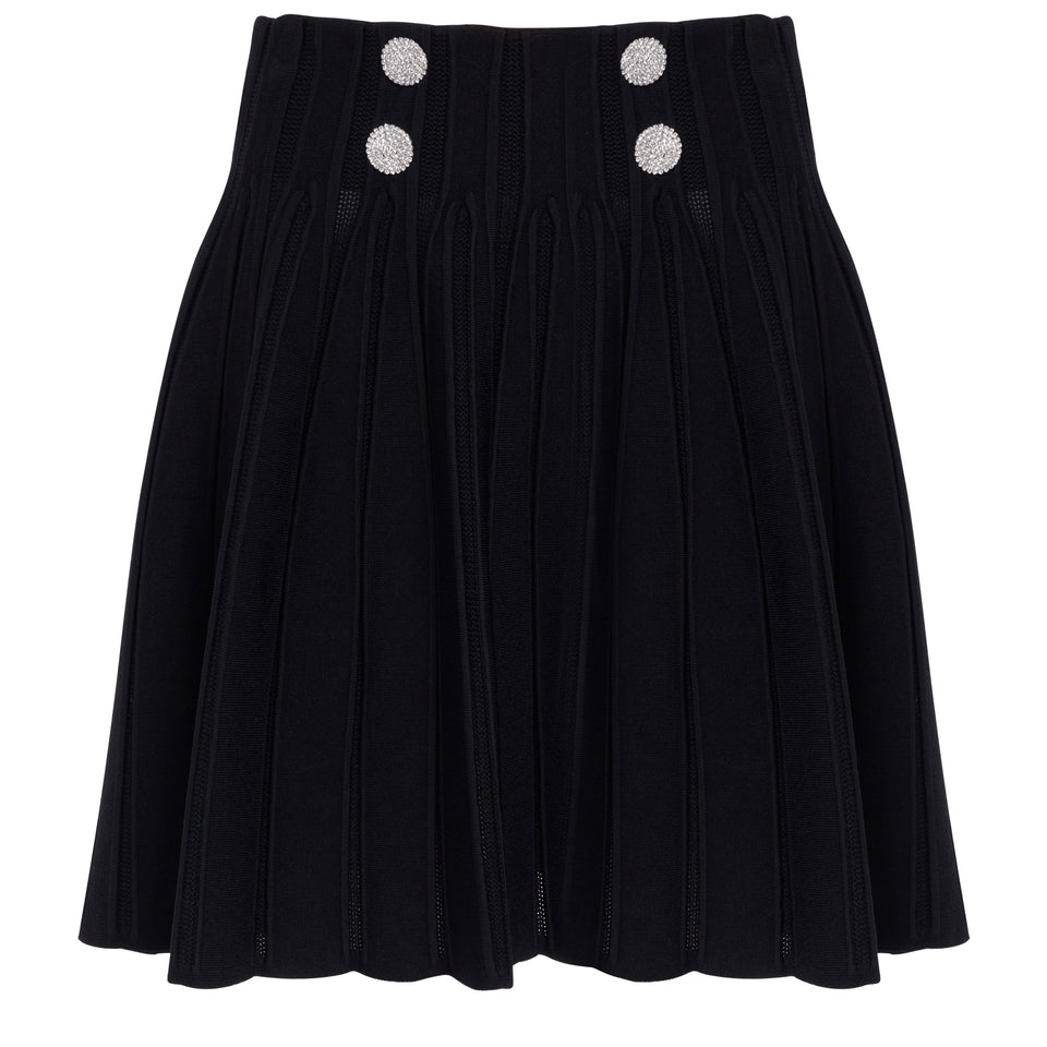 Flared skirt in black fabric