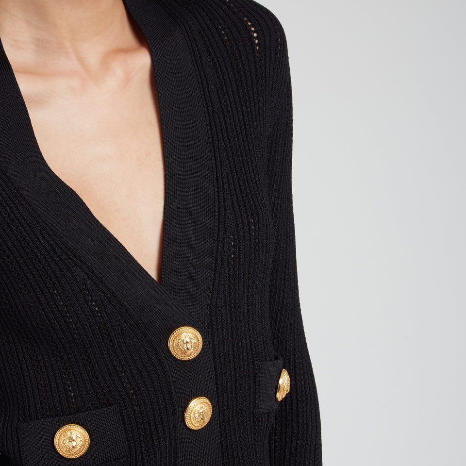 Cardigan in black fabric