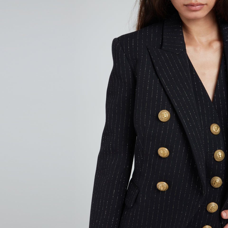 Blazer doppio petto in tessuto nero