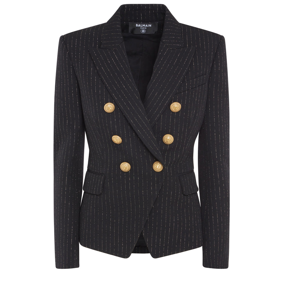 Blazer doppio petto in tessuto nero