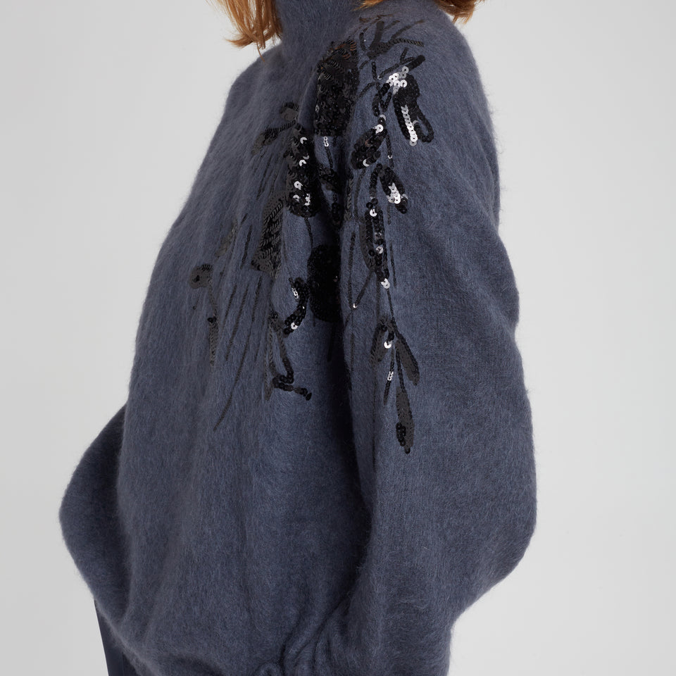 Maglione in lana blu