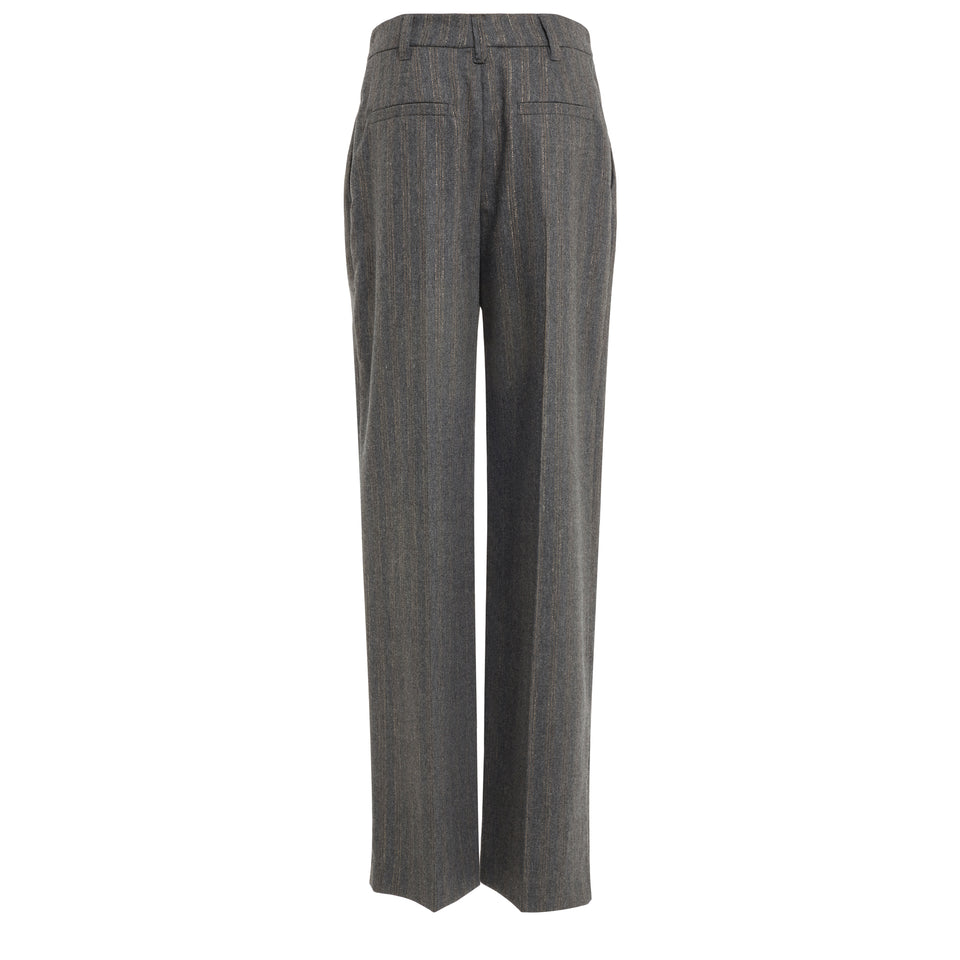 Pantalone sartoriale in lana grigio