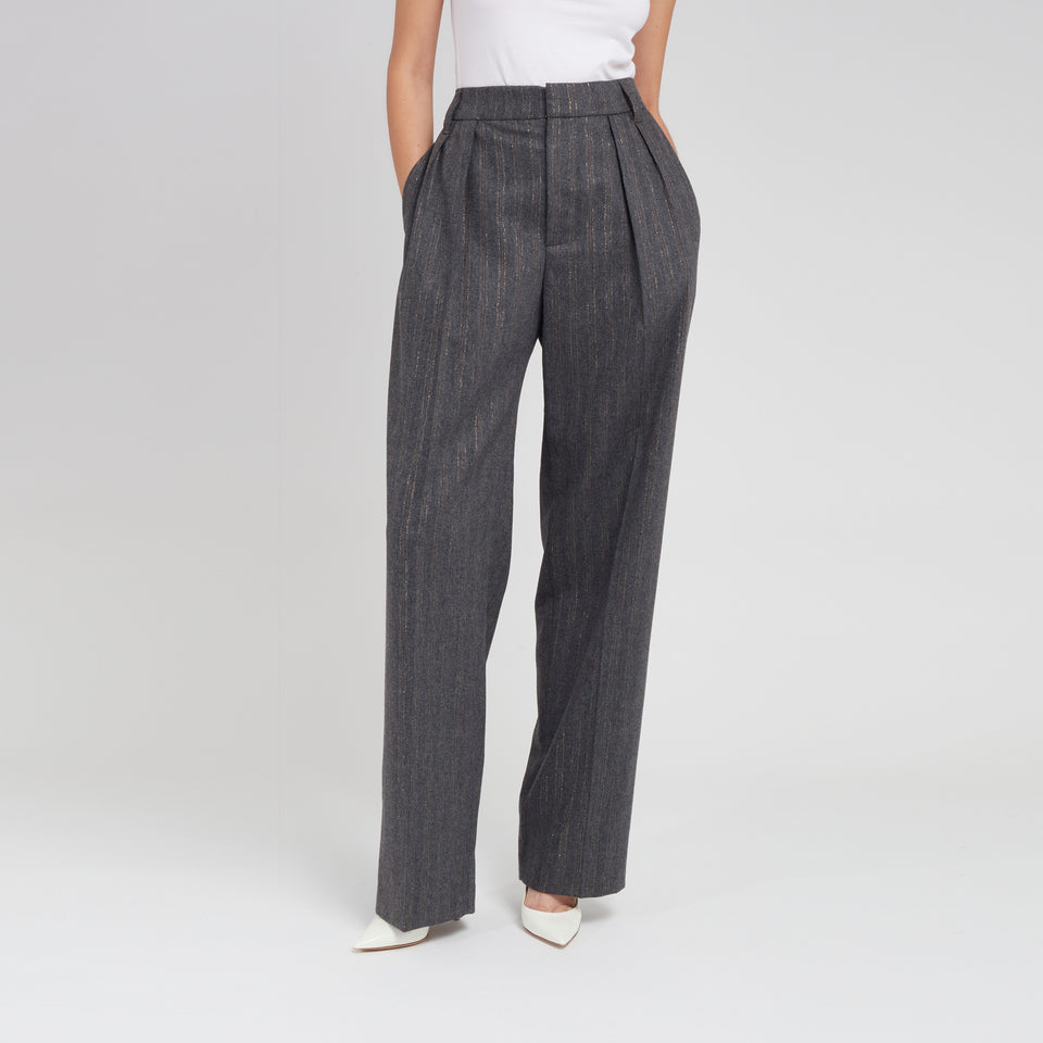 Gray wool tailored trousers