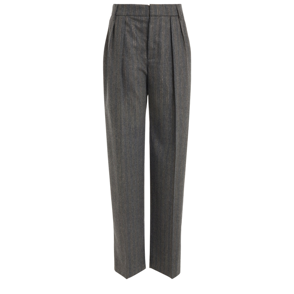 Gray wool tailored trousers