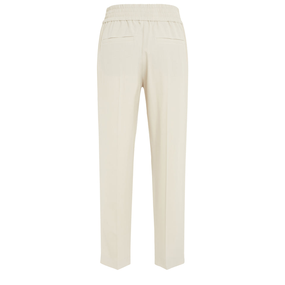 Pantalone in tessuto beige