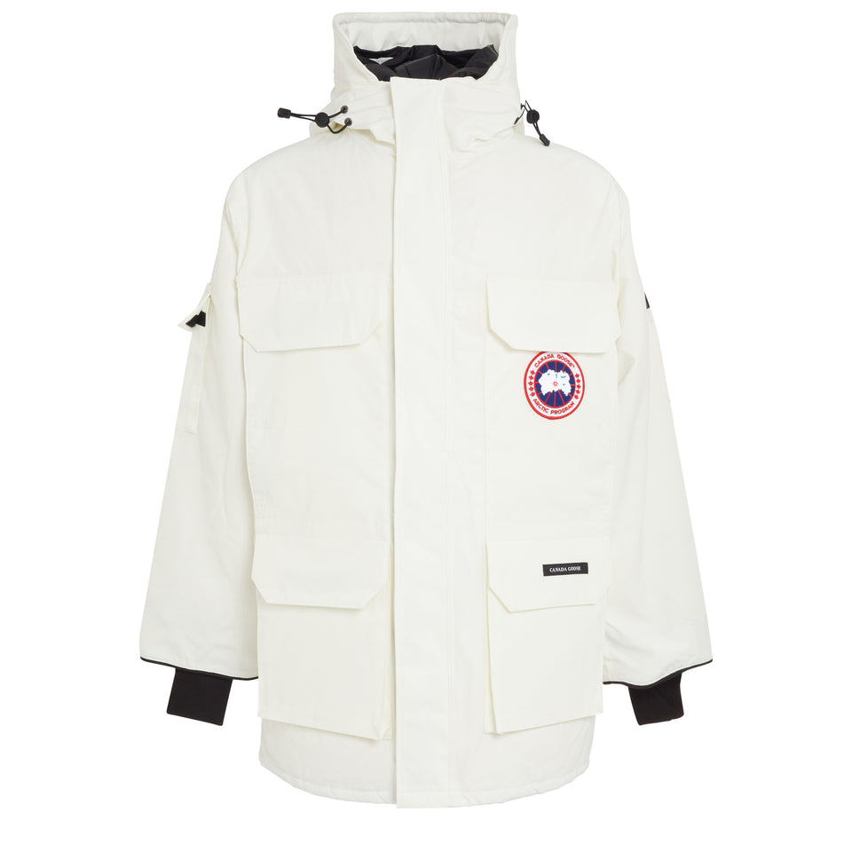 "Expedition" parka in white technical fabric