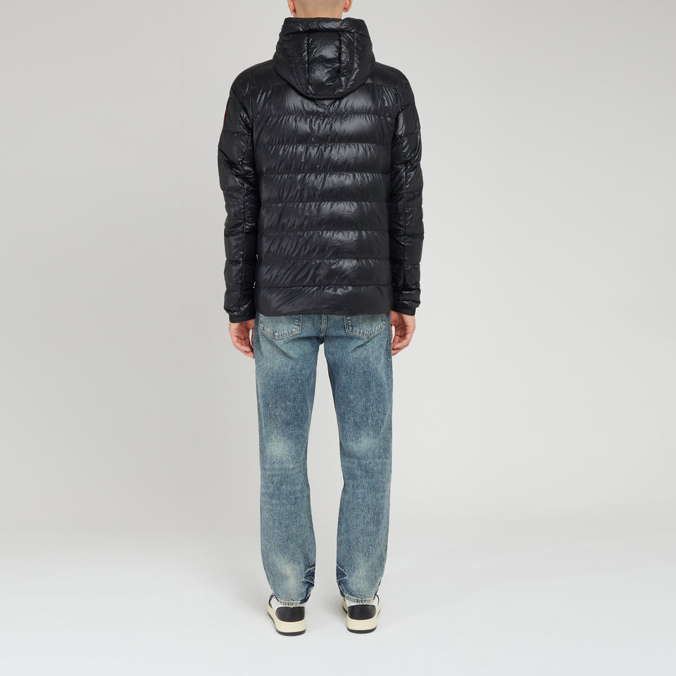 "Crofton" down jacket in black fabric