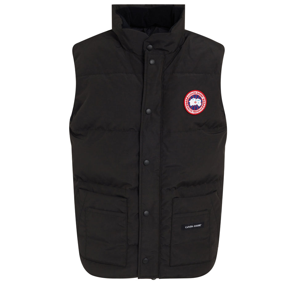 "Freestyle" padded vest in black fabric