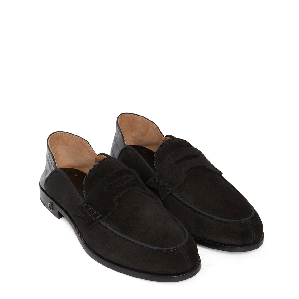 Mocassino "Penny No Back'' in suede nera