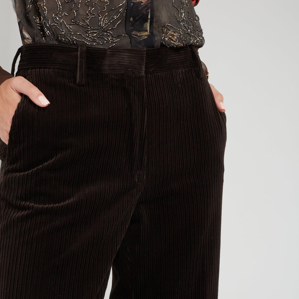 Pantalone "Pulley" in velluto marrone