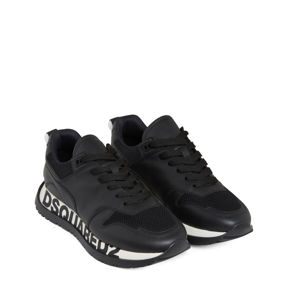 Sneakers in pelle nera