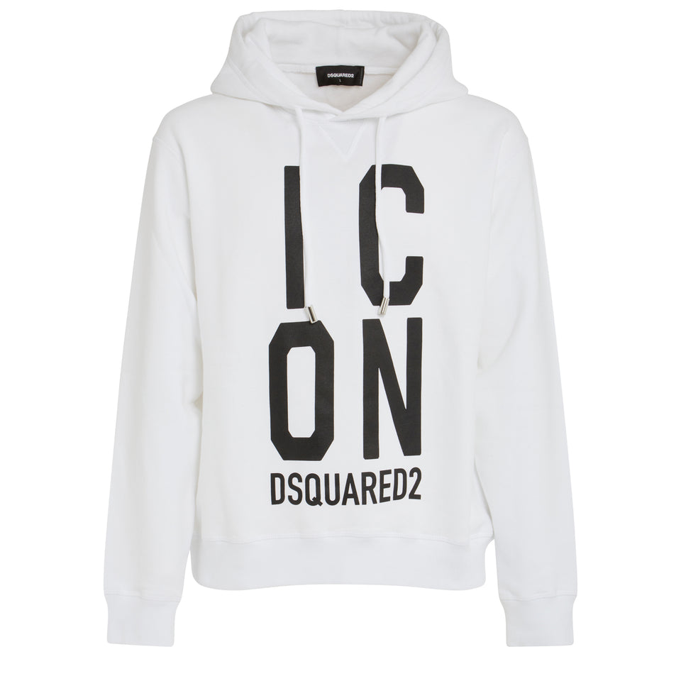 Icon sweatshirt in white cotton