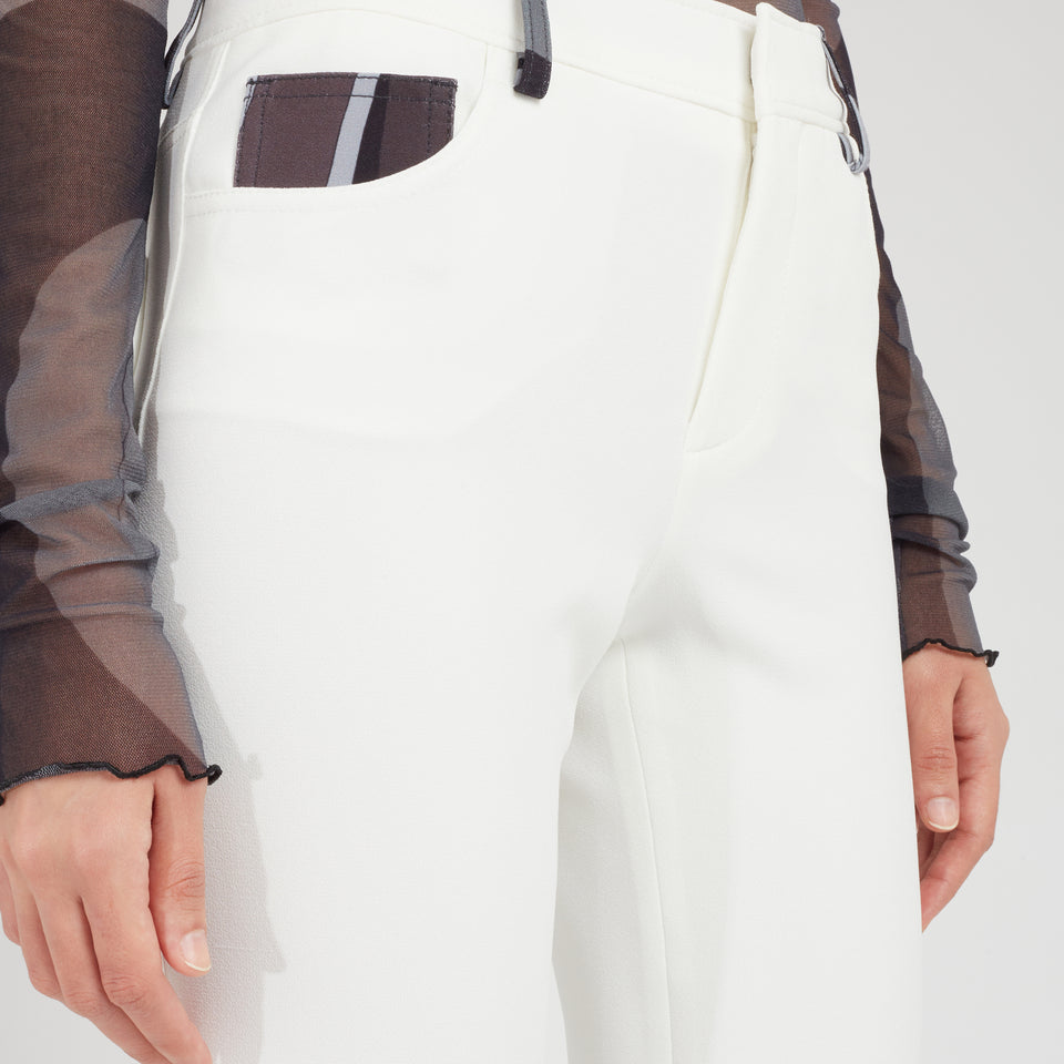 Pantalone in tessuto bianco