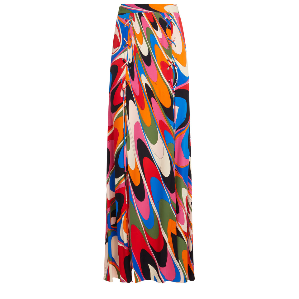 Maxi skirt in multicolor fabric GIO MORETTI