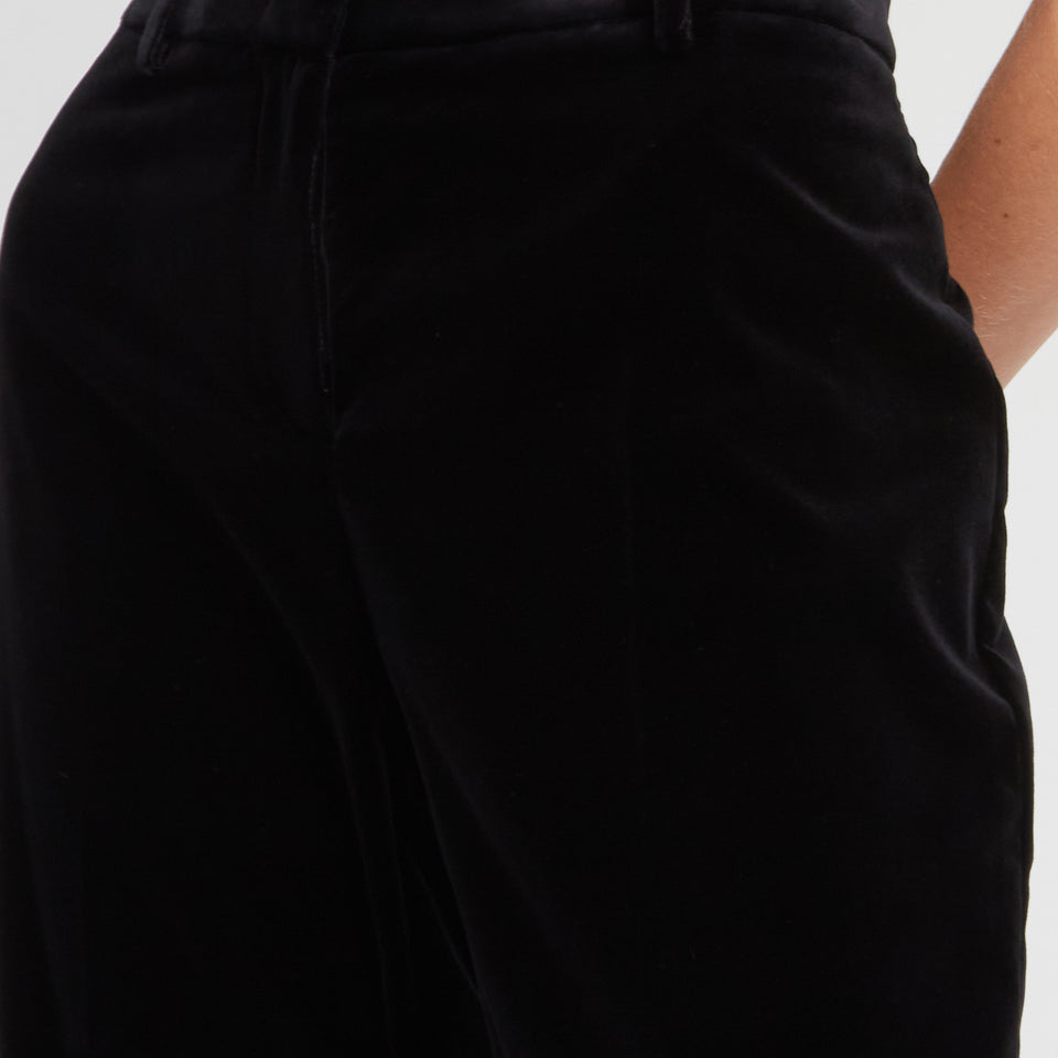 Pantalone in velluto nero