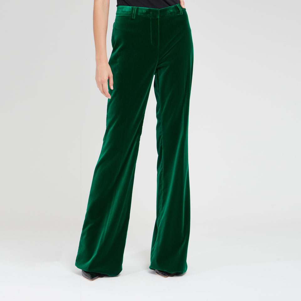 Pantalone in velluto verde