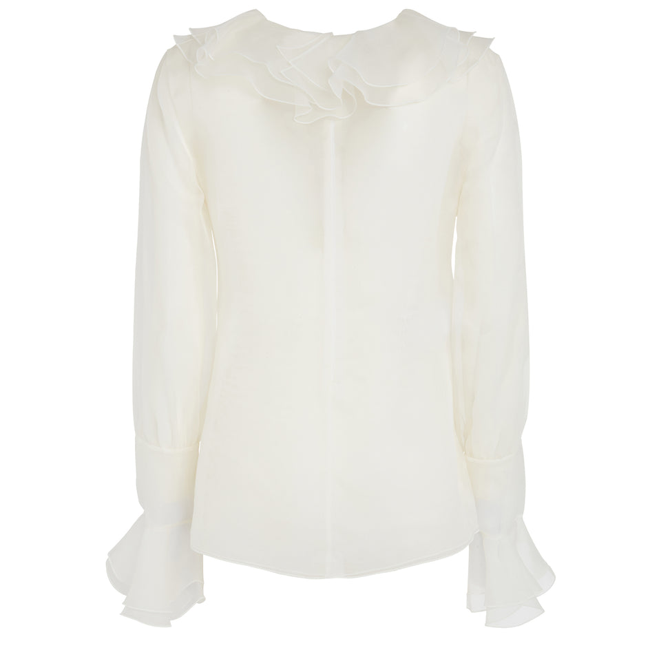 White silk shirt