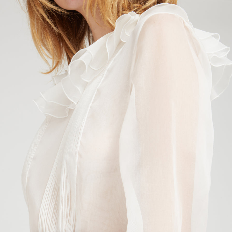 White silk shirt