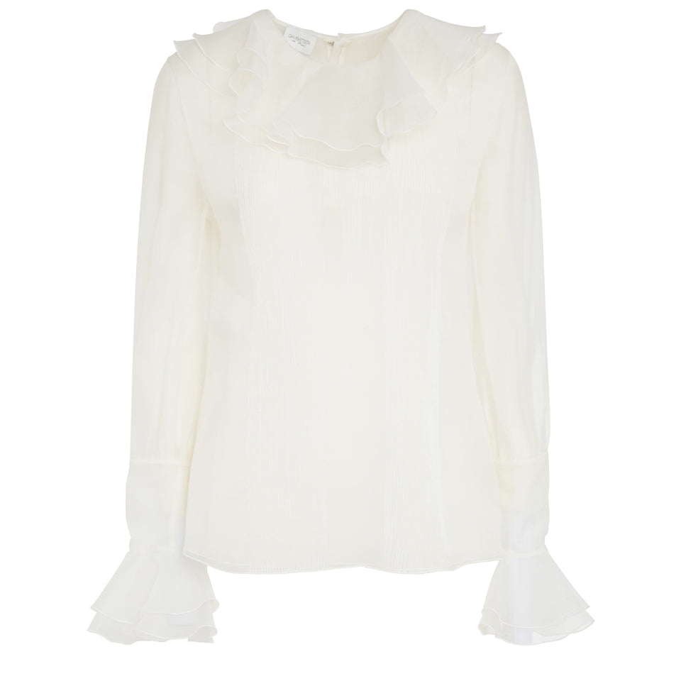 White silk shirt