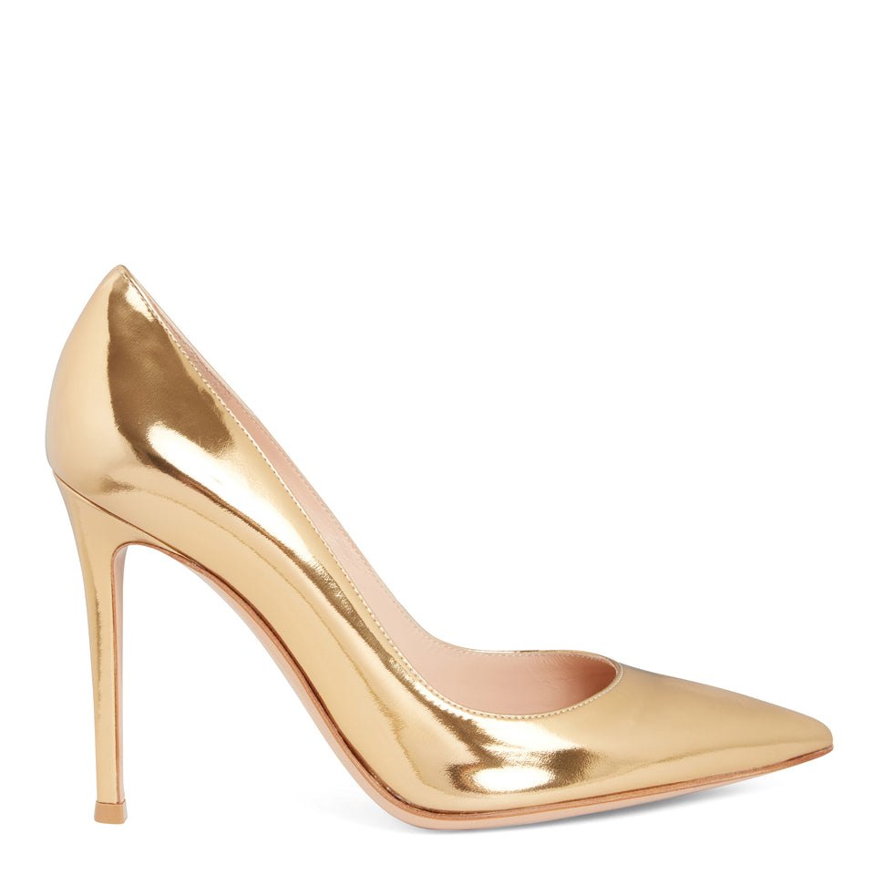 "Gianvito" decolletè in gold leather