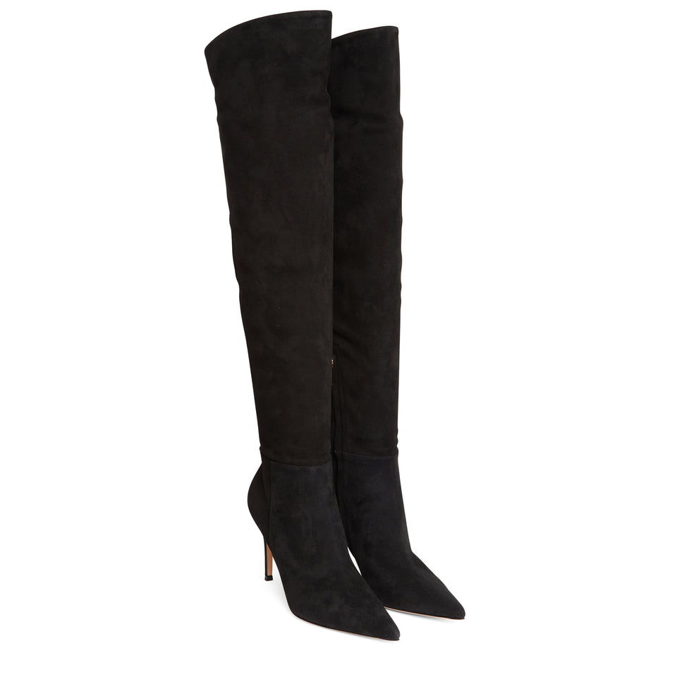 Black suede boot