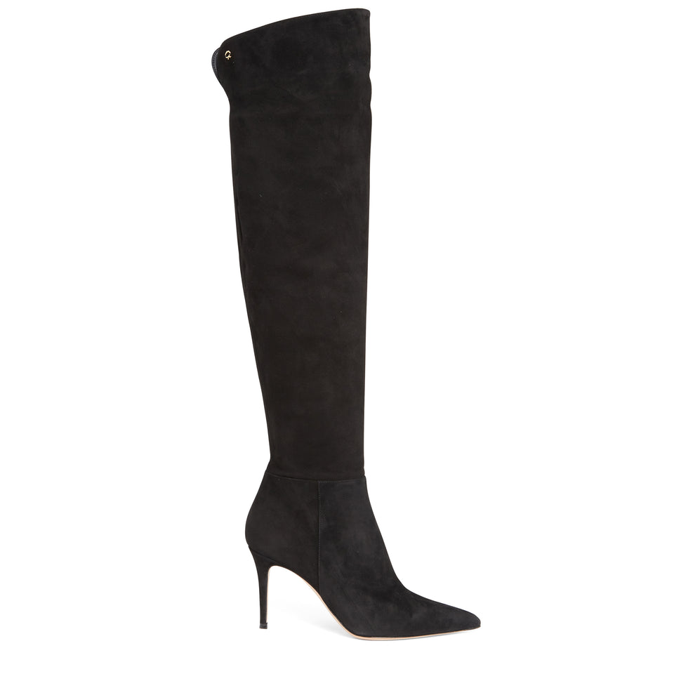 Black suede boot