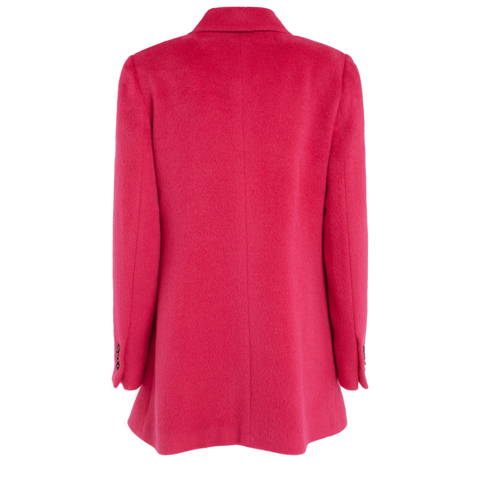 Giacca doppio petto in cashmere rosa