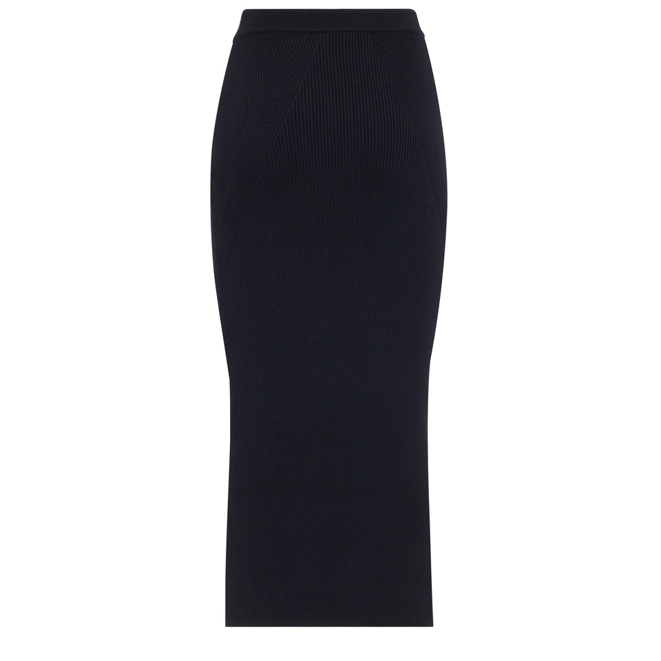 Black fabric pencil skirt