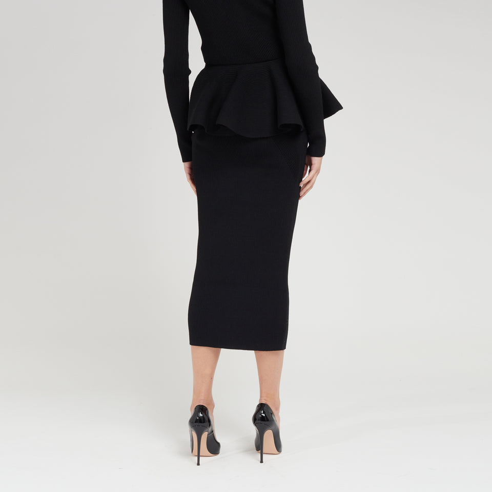 Black fabric pencil skirt