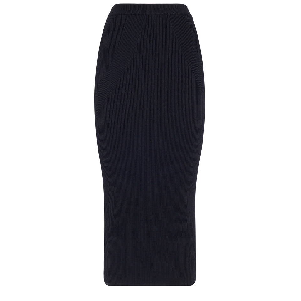 Black fabric pencil skirt