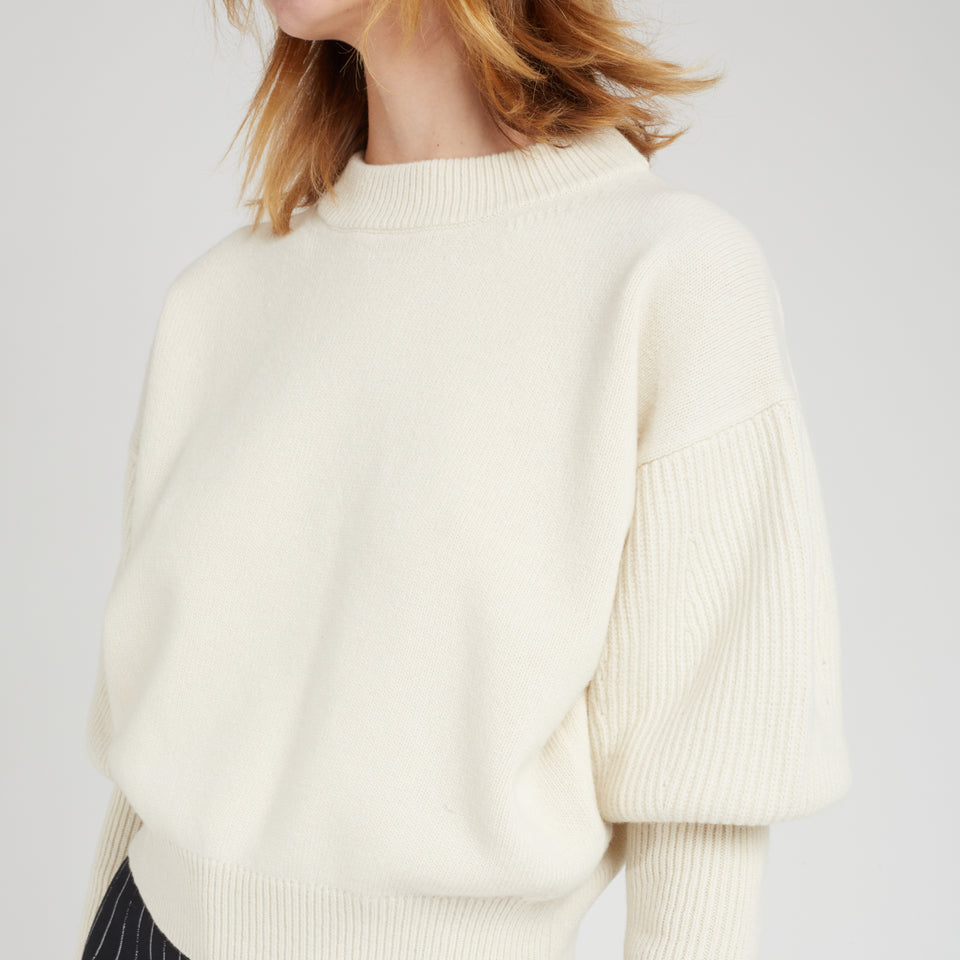 White wool and cashmere sweater