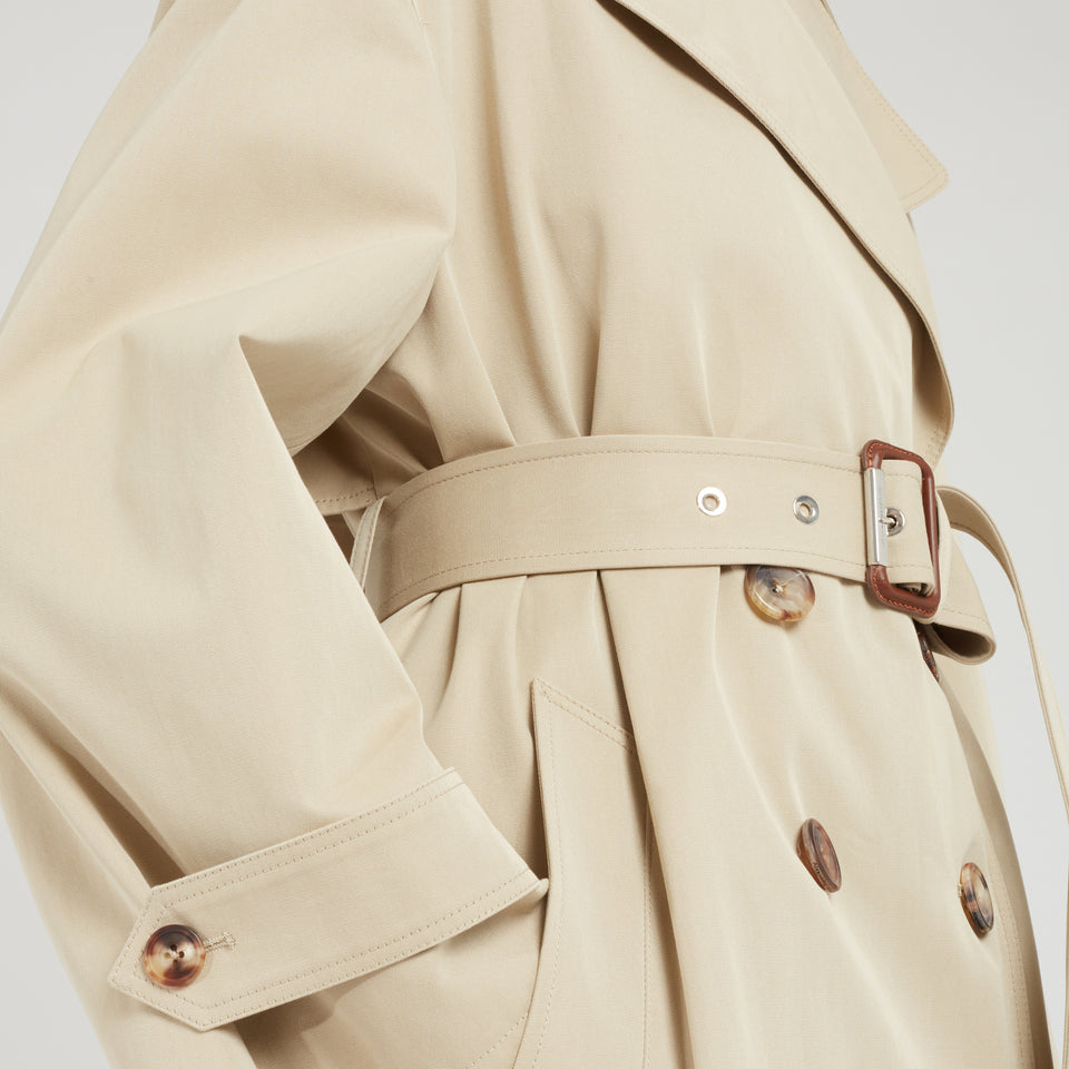 Beige cotton trench coat