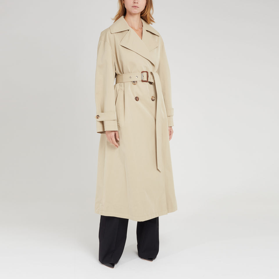 Beige cotton trench coat