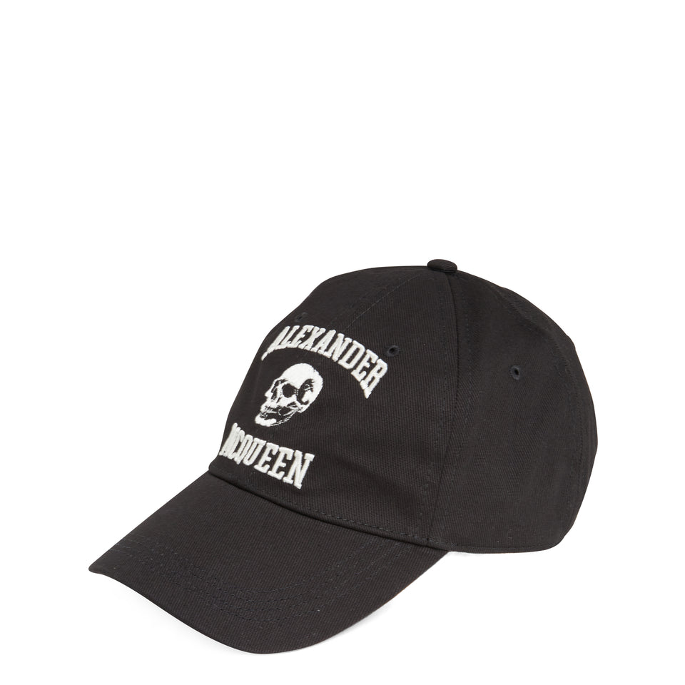 Cappello da baseball in cotone nero