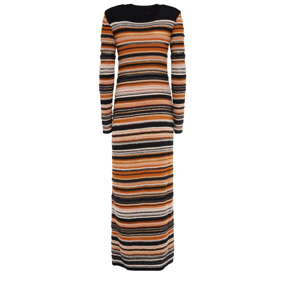 Multicolor wool maxi dress