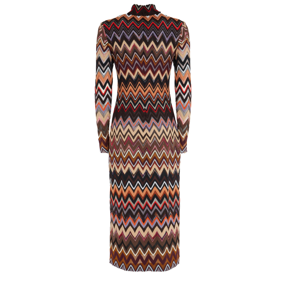 Multicolor wool maxi dress