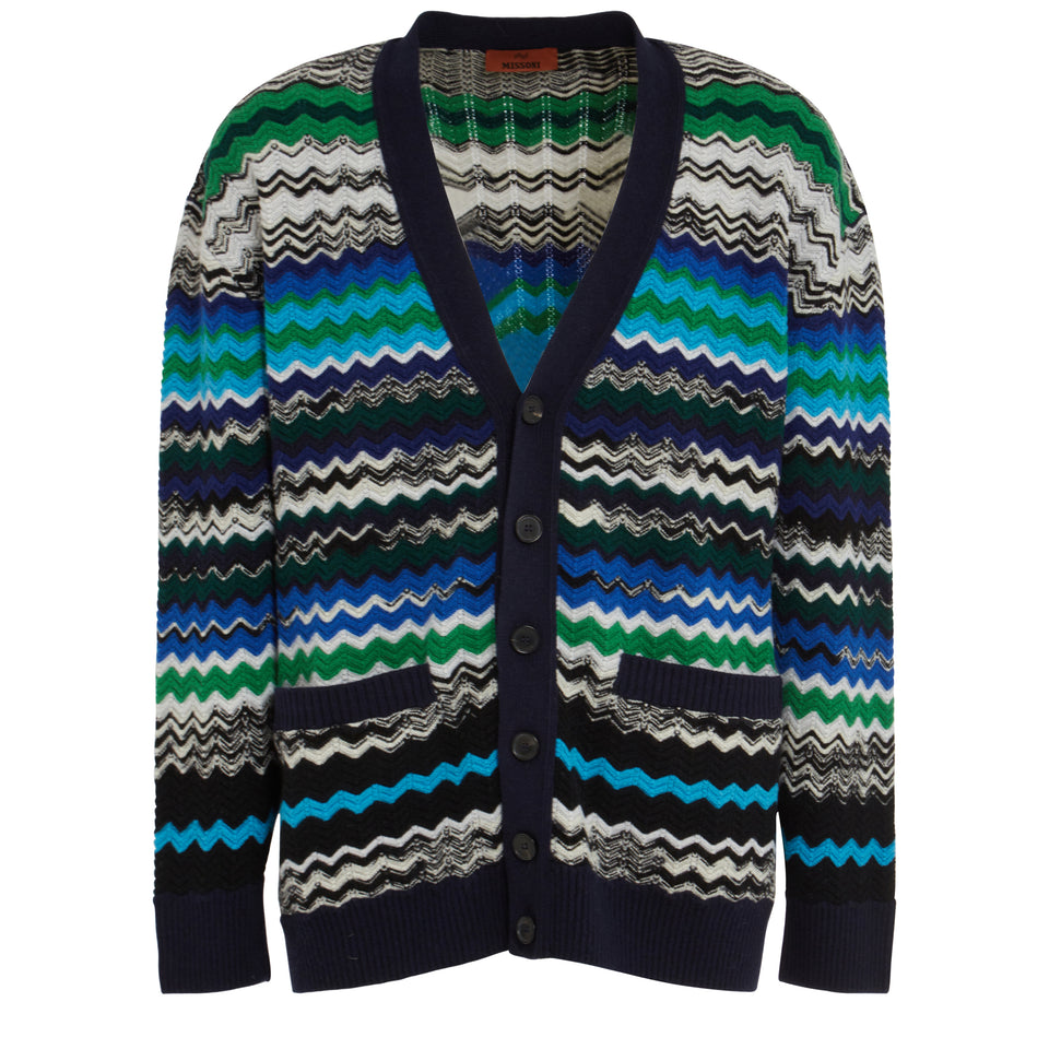 Multicolor wool cardigan