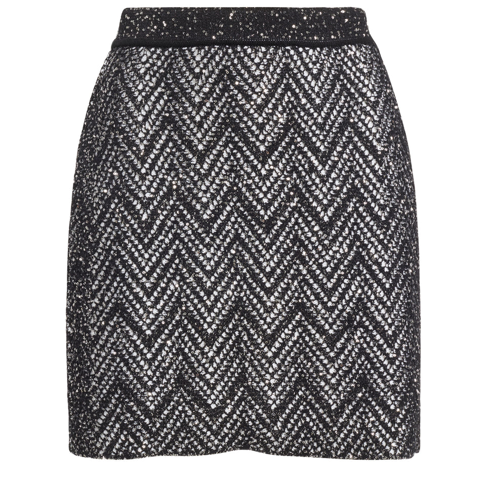 Black fabric mini skirt