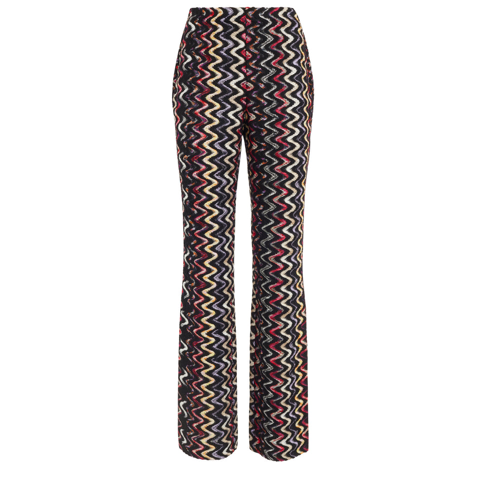 Multicolor fabric trousers