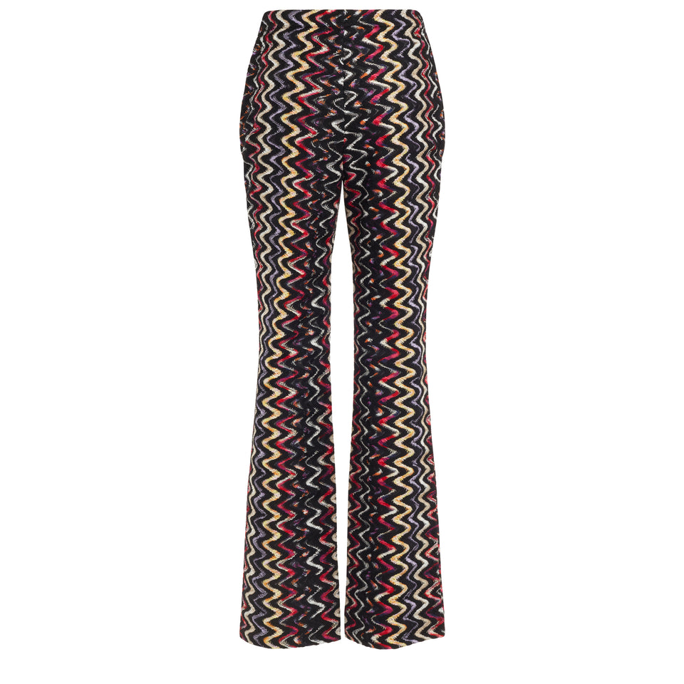 Multicolor fabric trousers