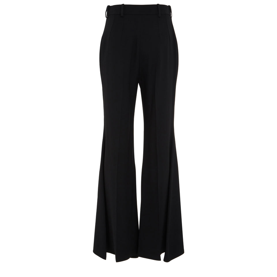 Black wool trousers