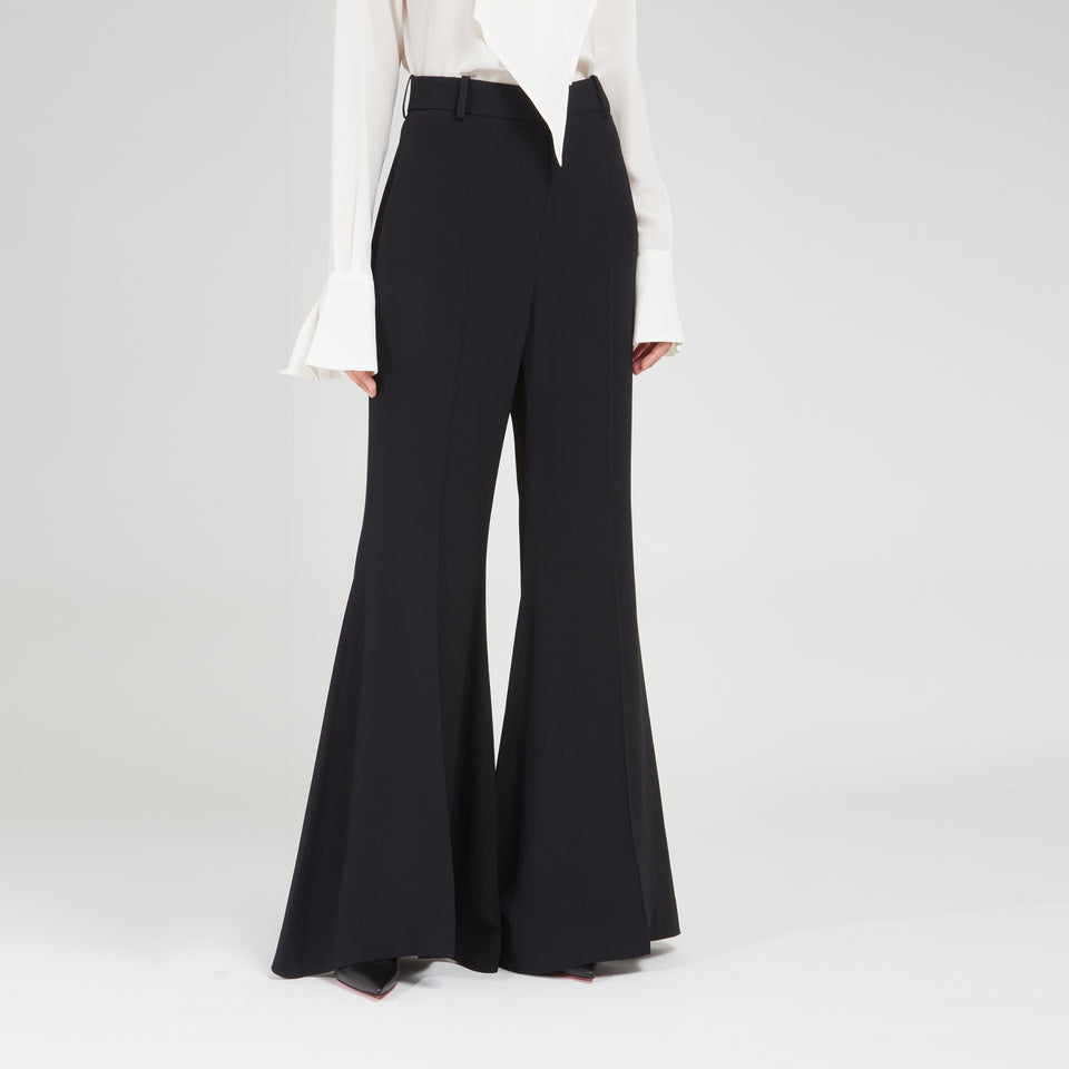 Black wool trousers