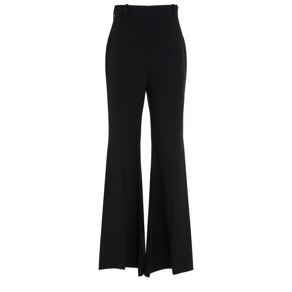 Black wool trousers