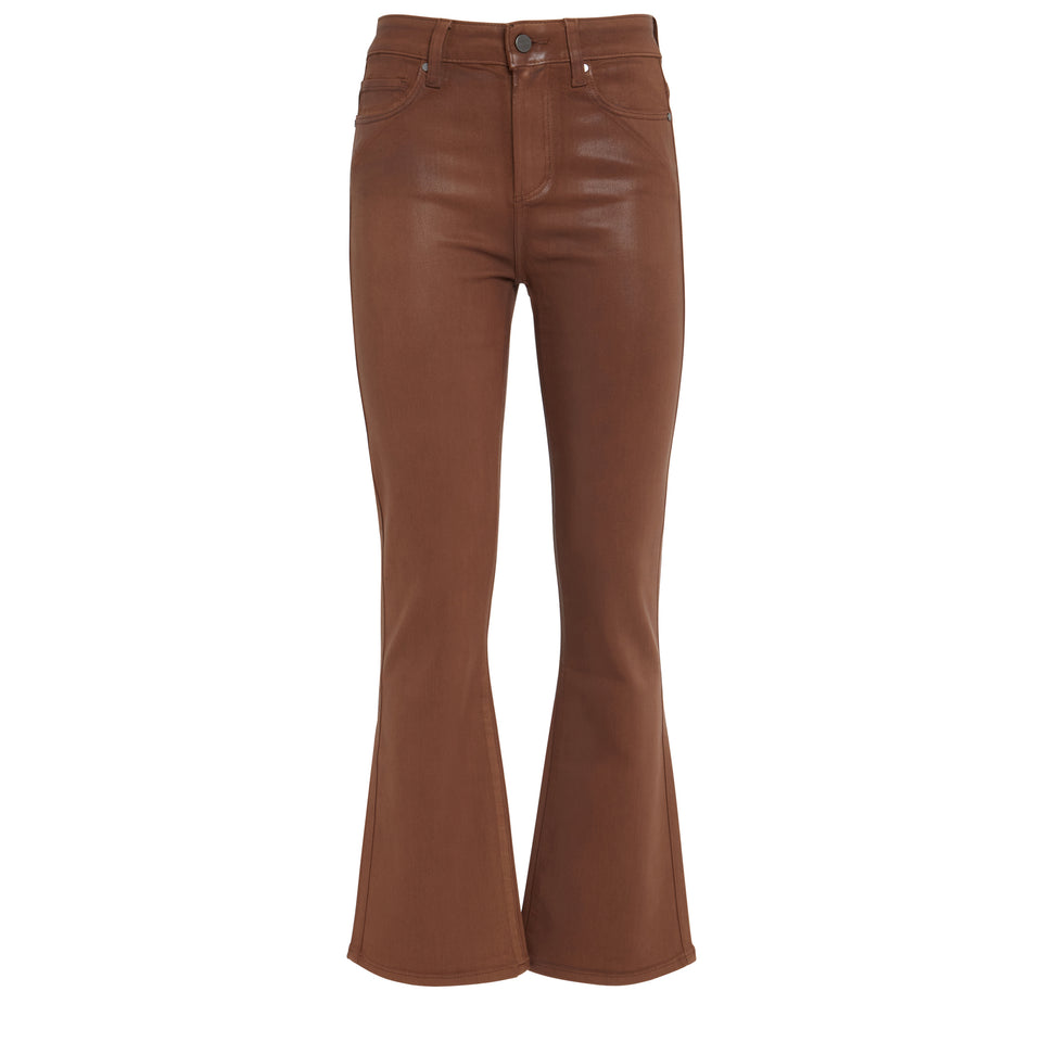 "Claudine" trousers in brown fabric