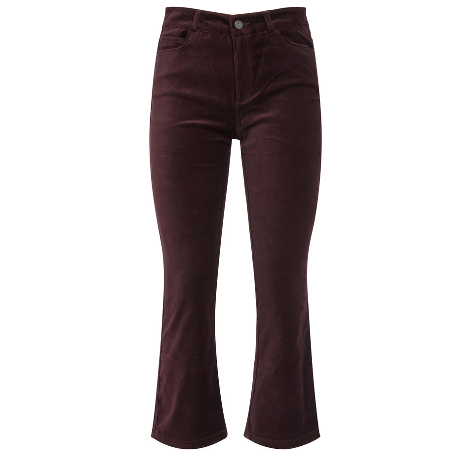 Jeans "Claudine" in denim bordeaux