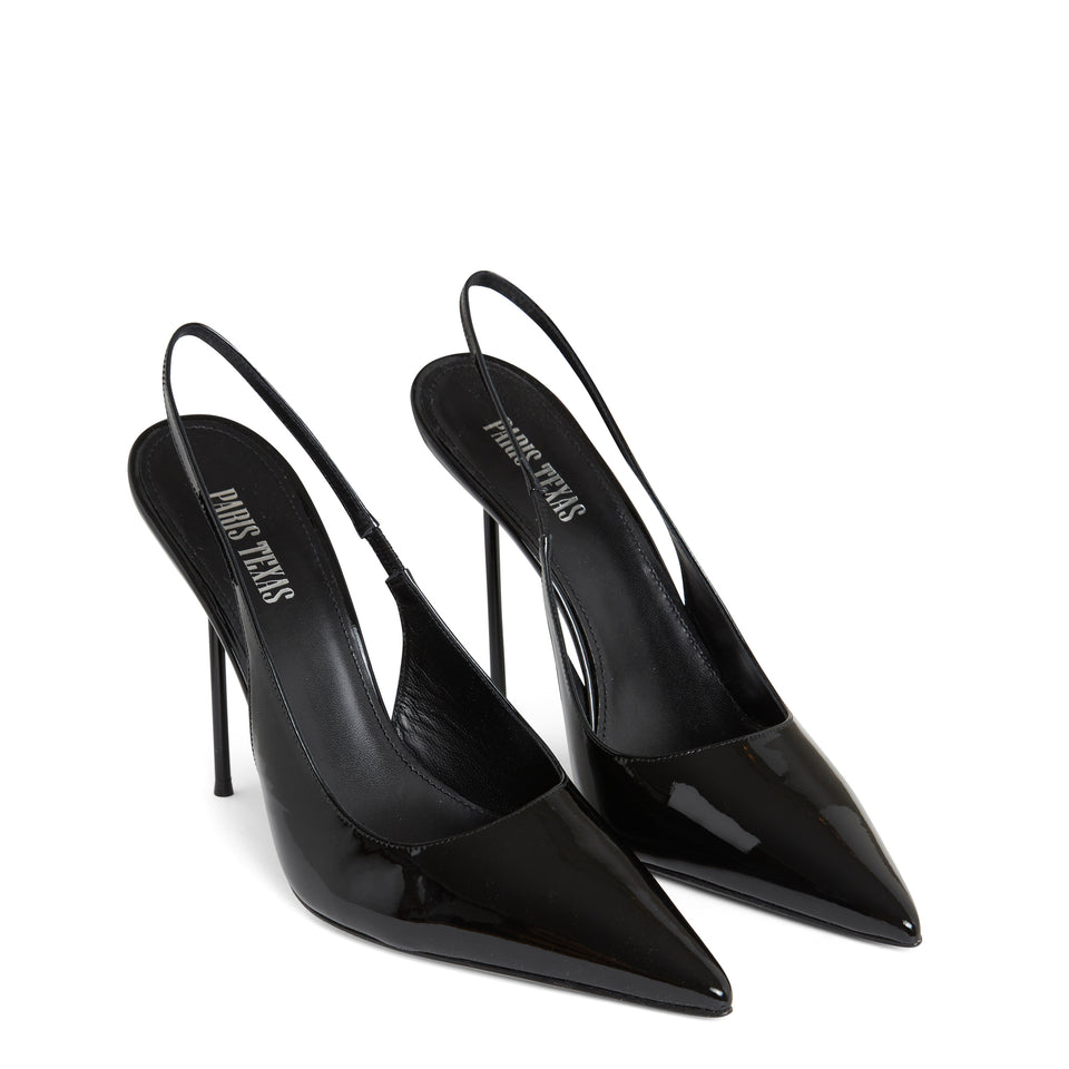 "Lidia" slingback in black leather